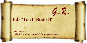 Gálosi Rudolf névjegykártya